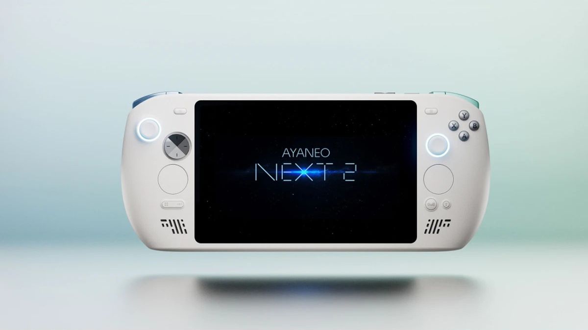 The Ayaneo Next 2 handheld gaming console in white
