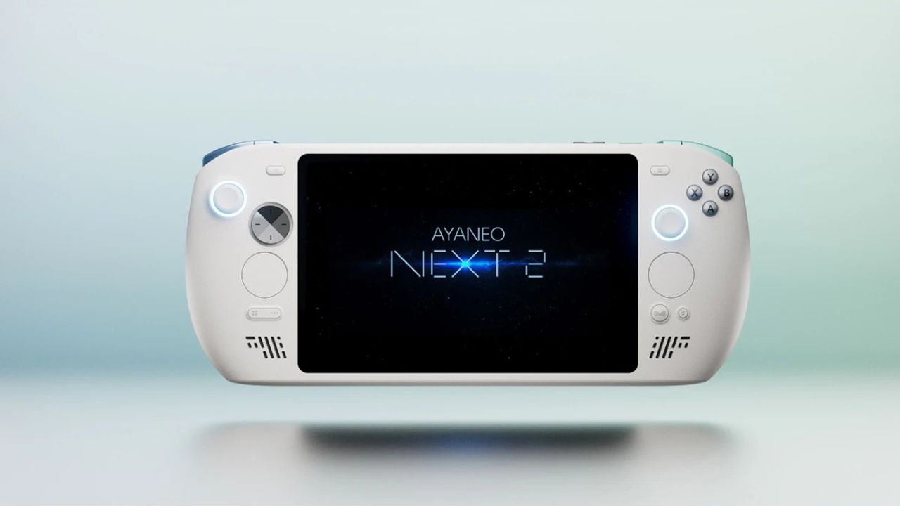 The Ayaneo Next 2 handheld gaming console in white