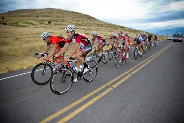 Jay Thomson (Fly V Australia) leading at the front of the break.
