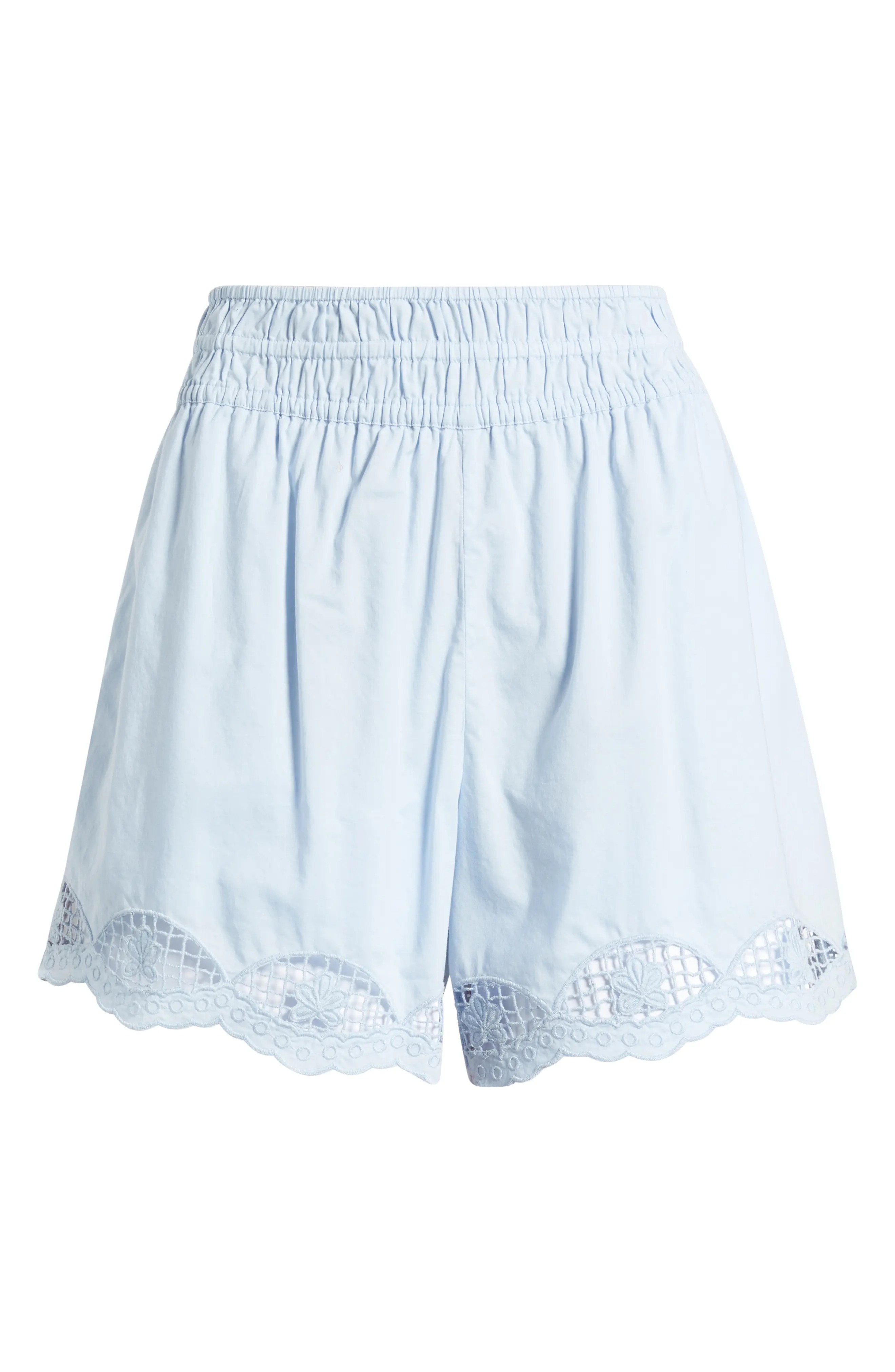 Treasure & Bond, Cutwork Pull-On Woven Cotton Shorts