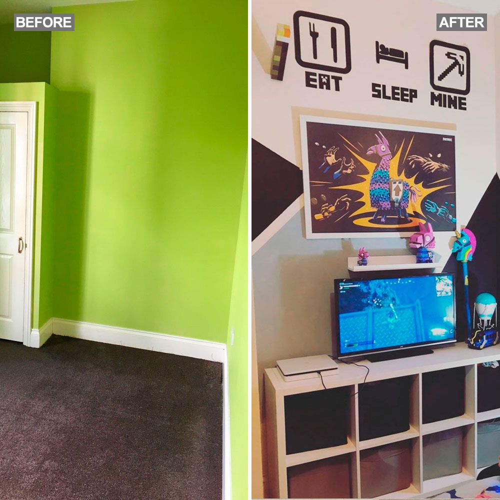 Mum transforms son's room into a gaming themed bedroom of dreams