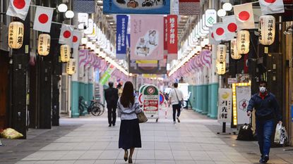 Deserted shopping street in Japan ©