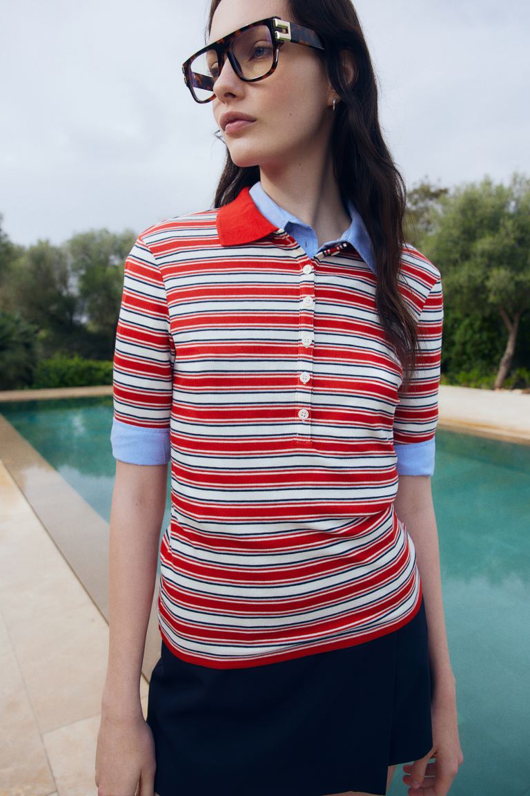 Ribbed Polo Shirt