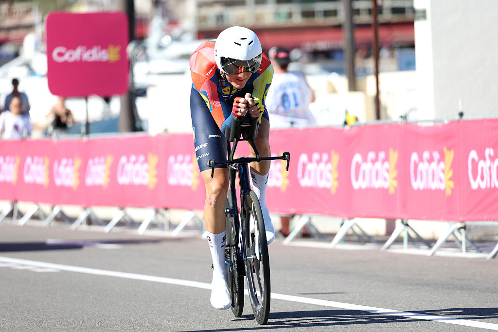 MONACO, MONACO - AUGUST 22: Mathias Norsgaard Jorgensen of Denmark and Team Lidl - Trek competes during the La Vuelta - 81st Tour of Spain 2026, Stage 1 a 9.4km individual time trial stage from Monaco to Monaco / #UCIWT / on August 22, 2026 in Monaco, Monaco. (Photo by Alexander Hassenstein/Getty Images)