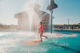 Stock photo of a splash pad.