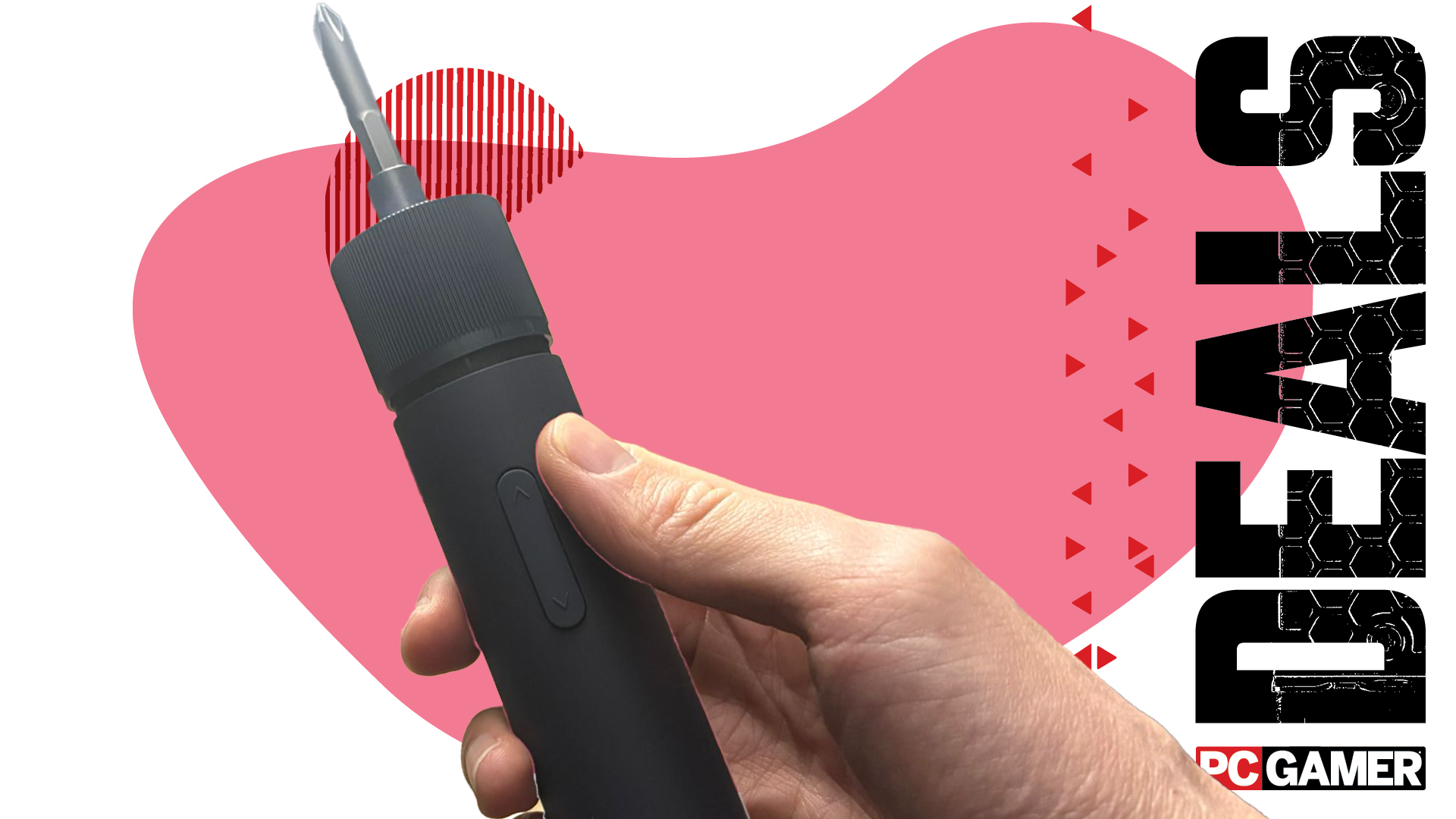 A Hoto screwdriver in a hand on a red background with the word 'deal' down the right.