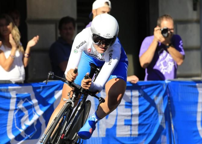 Elisa Longo Borghini was the best Italian finisher in the women's time trial world championship with a 13th place result