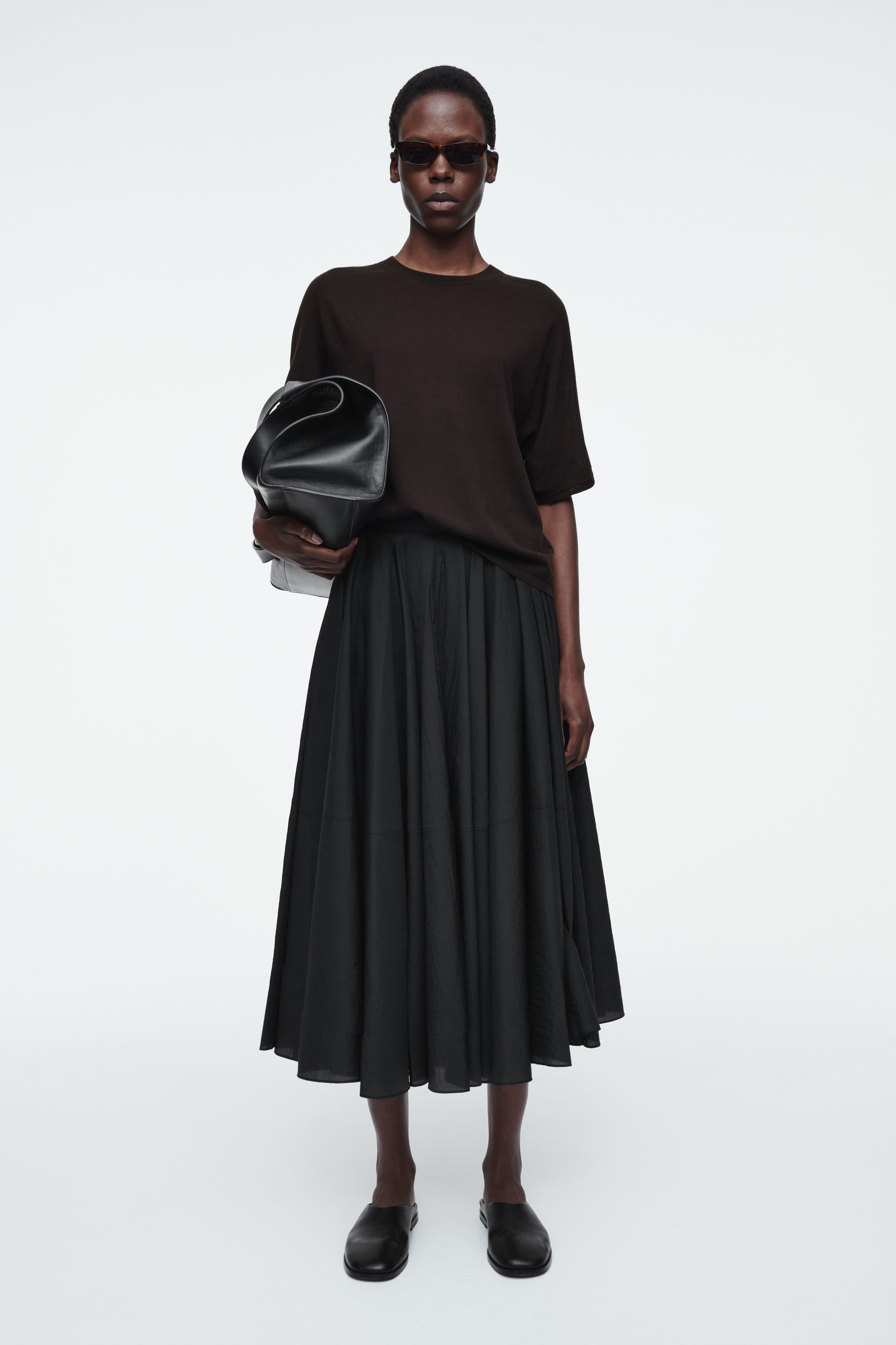 Circle-Cut Midi Skirt