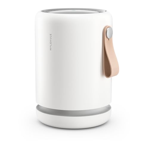 Molekule Air Mini+ Air Purifier for Bedrooms and Offices Up to 25m&amp;sup2; - Peco-Filter, Alexa-Enabled, Destroys Allergens, Bacteria, Viruses, Smoke, Mould, Vocs, Auto Protect Mode, Smart Air Quality Sensor