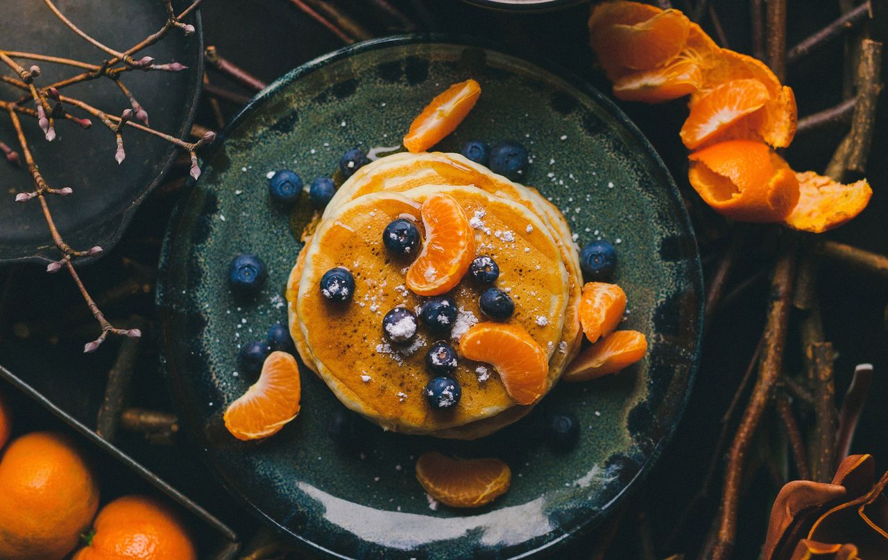 blueberry and coconut pancakes