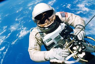 Ed White Floats in Microgravity Outside the Gemini IV Spacecraft