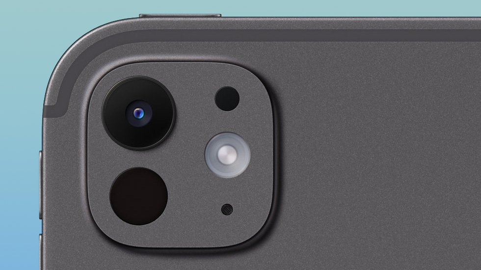 Close-up of Apple iPad Pro M4 camera 