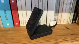 Anker MagGo Wireless Charging Station (Foldable 3-in-1) used to charge iPhone, Apple Watch and AirPods