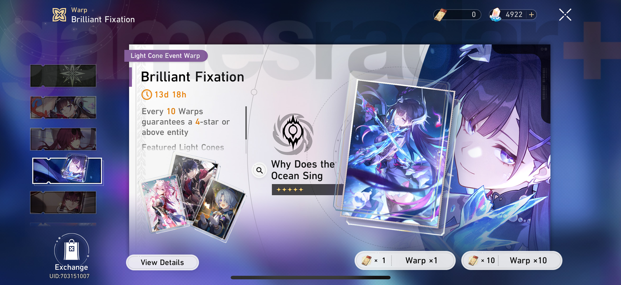 Honkai Star Rail banner schedule - Brilliant Fixation: Why Does the Ocean Sing