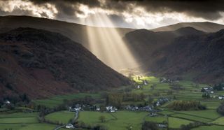 Lake District shafts of light, England.