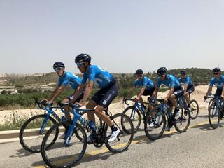 The Movistar riders train ahead of the Giro d'Italia