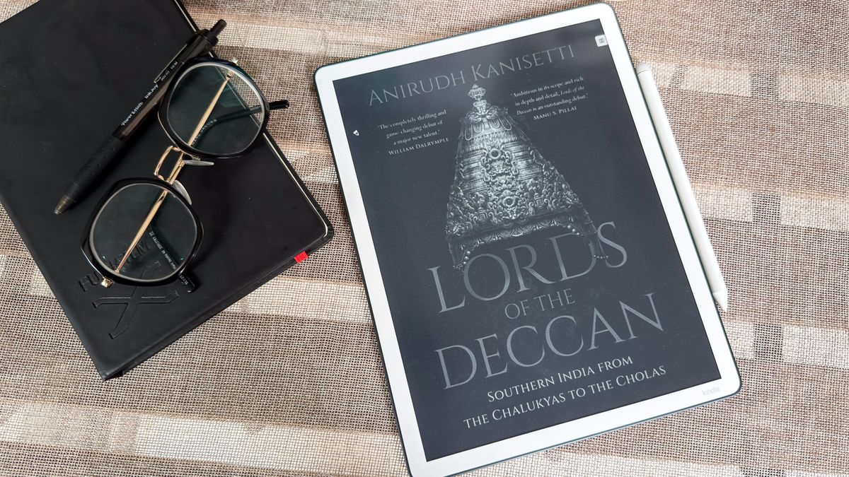A book cover displayed on the 3rd generation Kindle Scribe