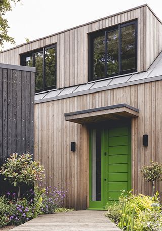 farnham house entrance with green door