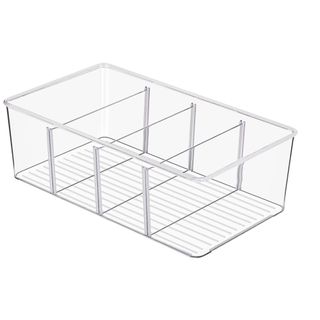 A partitioned acrylic organizer