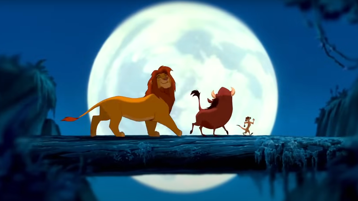 Simba, Pumba, and Timone from The Lion King