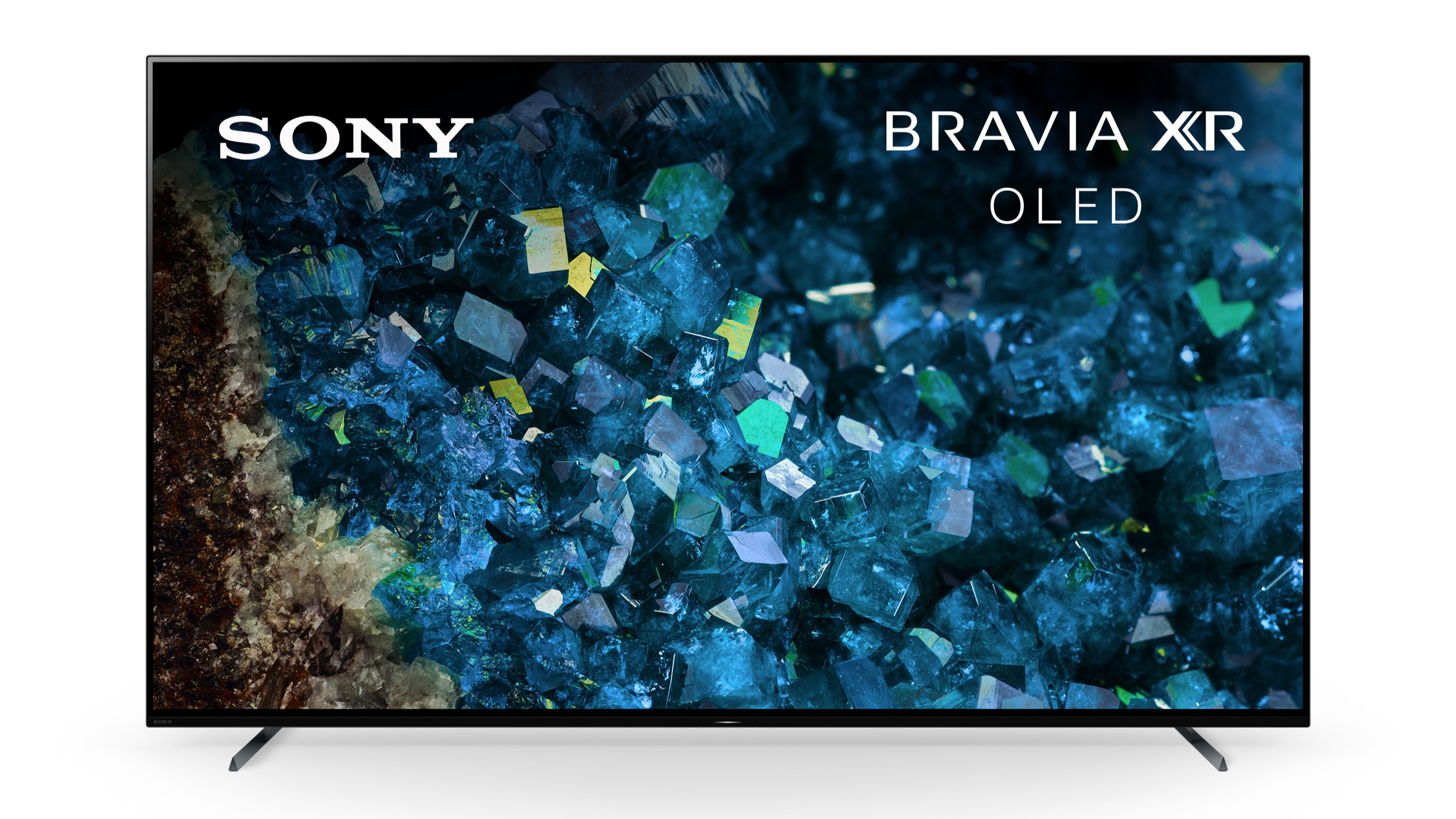 El televisor OLED Sony A80L sobre fondo blanco.