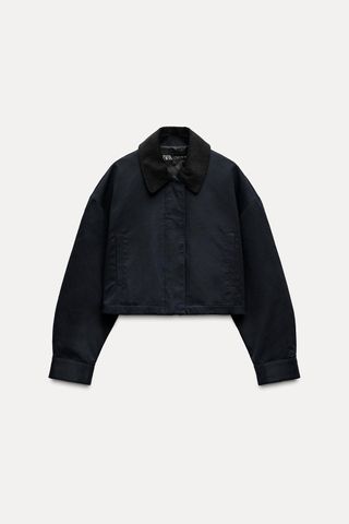 zara, Short Corduroy collar Jacket