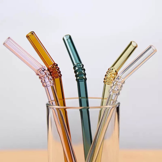Collection of colorful grass straws