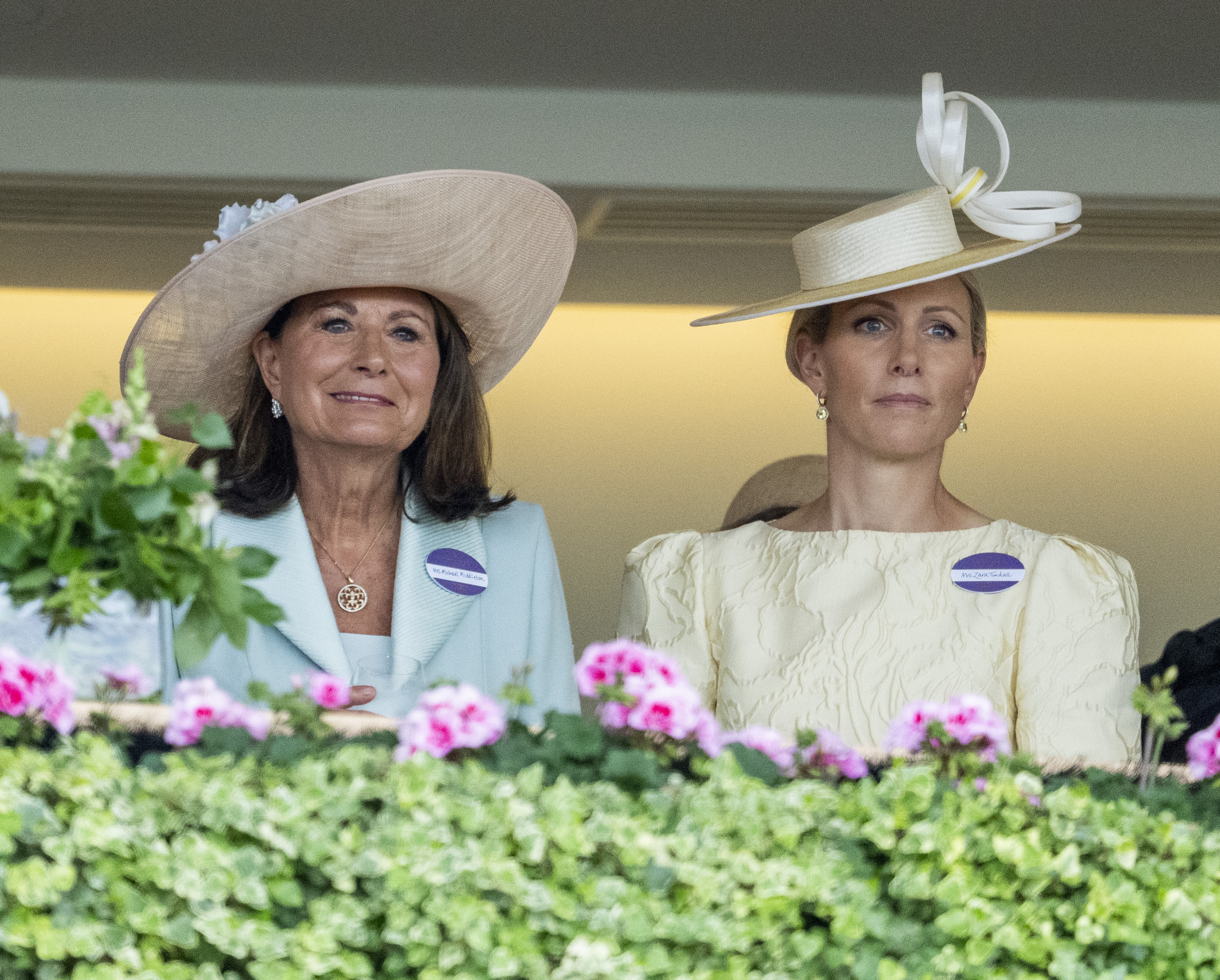 ASCOT, ENGLAND - JUNE 18: Zara Tindall and Carole Middleton on day three of Royal Ascot 2026 at Ascot Racecourse on June 18, 2026 in Ascot, England. (Photo by Mark Cuthbert/UK Press via Getty Images)