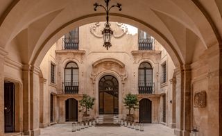 Palazzo Bozzi Corso hotel courtyard, Lecce, Italy