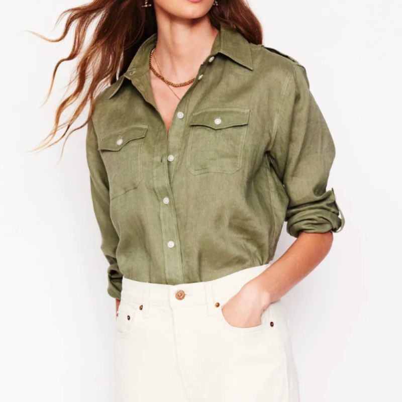 Image of olive green shirt