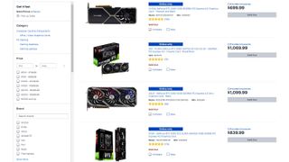 Selection of RTX 3080 graphics cards at Best Buy, all out of stock