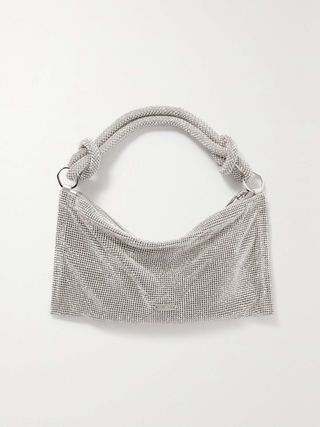 Hera Nano Crystal-Embellished Knotted Satin Shoulder Bag