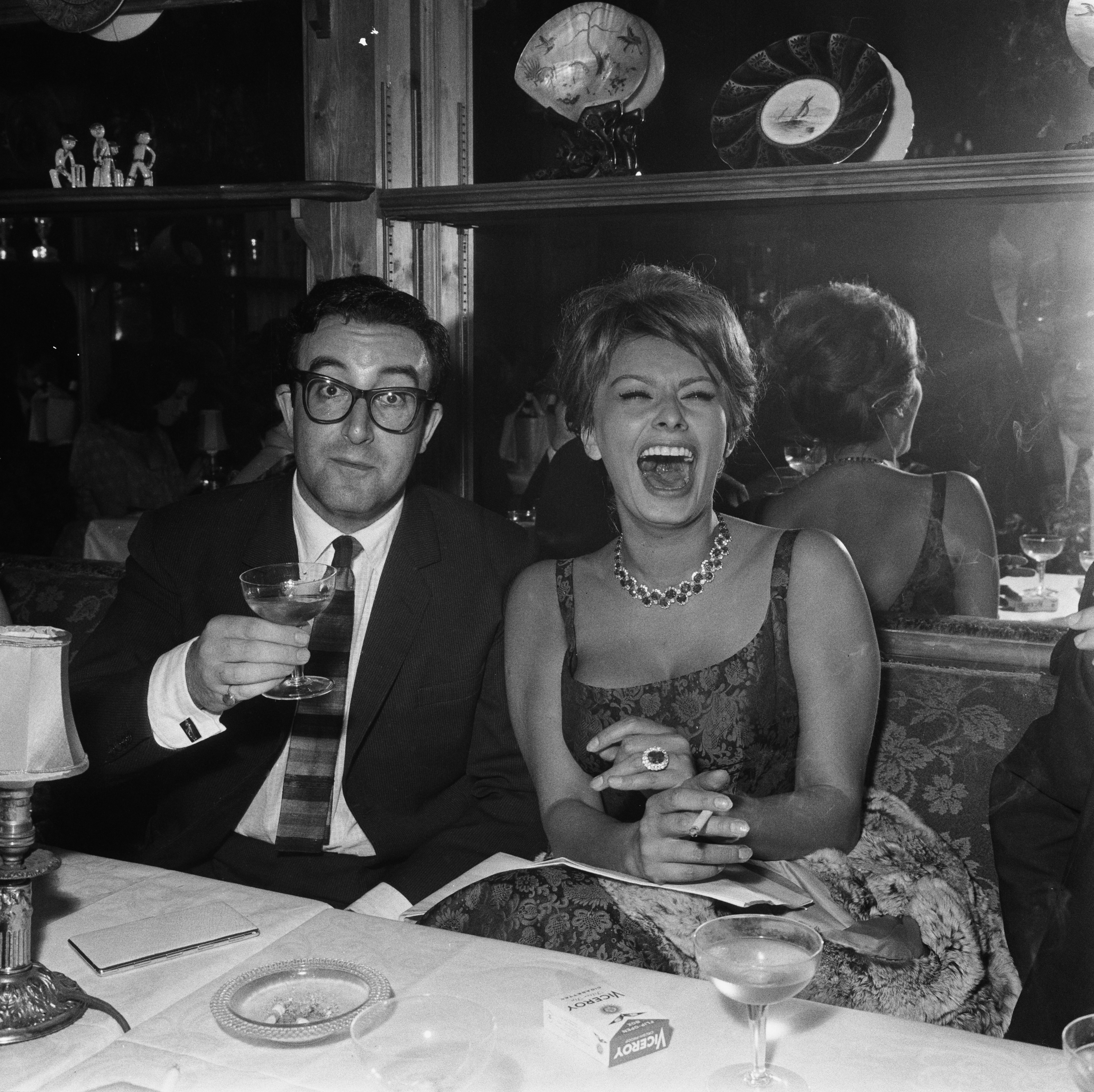 Actors Peter Sellers and Sophia Loren pictured in London before they filmed 'The Millionairess' together, on May 24, 1960. 