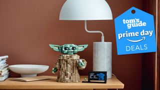 A press still of the assembled Lego Star Wars: The Child set with Tom&#039;s Guide&#039;s blue Prime Day deals badge in the top right corner