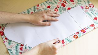 Pin the stocking template to your fabric