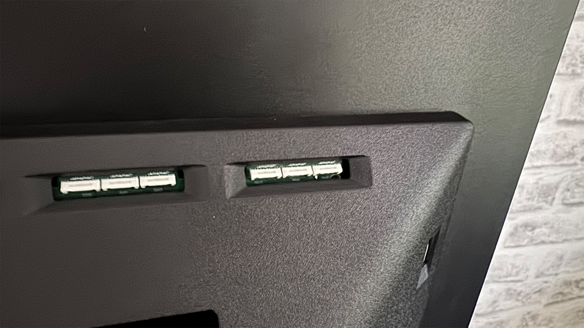 Philips OLED760 OLED TV close up on Ambilight at rear of set