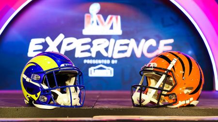 Helmets from the Los Angeles Rams and Cincinnati Bengals 