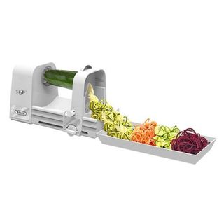 <p>BELLA Hands-Free 4-in-1 Electric Spiralizer with Recipe Book, White: Kitchen & Dining</p>