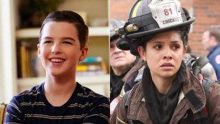 Young Sheldon and Chicago Fire Stella side by side