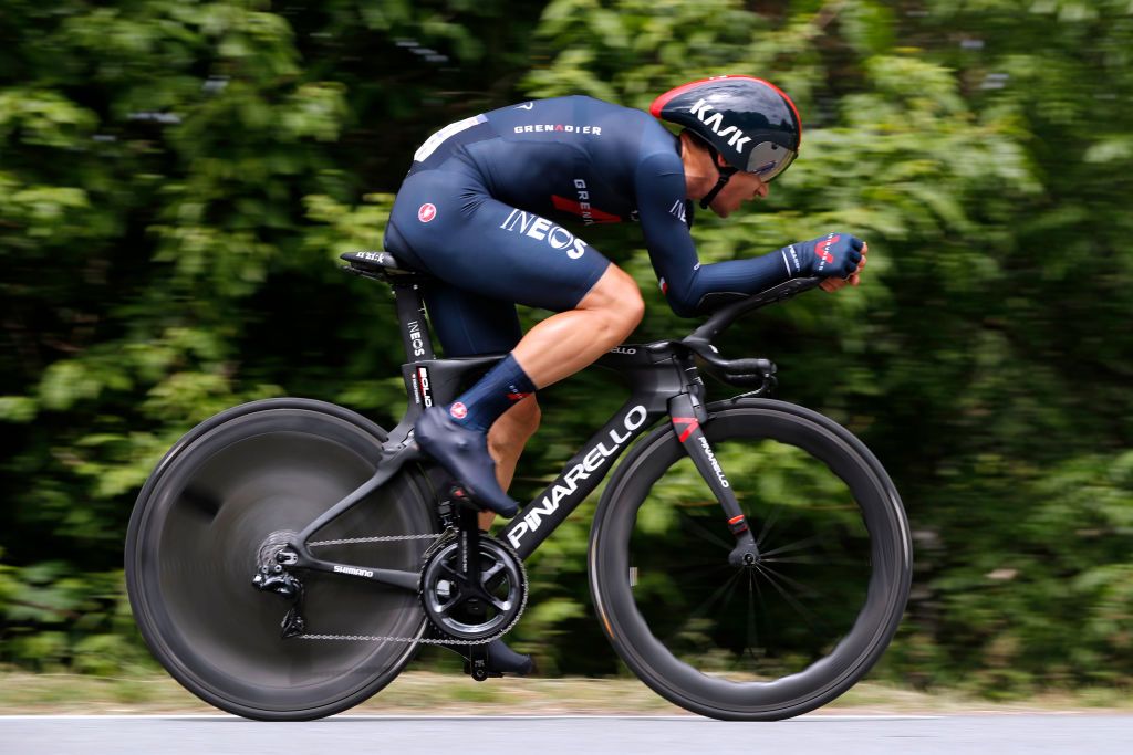 ROCHELAMOLIERE FRANCE JUNE 02 Michal Kwiatkowski of Poland and Team INEOS Grenadiers during the 73rd Critrium du Dauphin 2021 Stage 4 a 164km Individual Time Trial stage from Firminy to RochelaMolire 585m ITT UCIworldtour Dauphin dauphine on June 02 2021 in RochelaMoliere France Photo by Bas CzerwinskiGetty Images