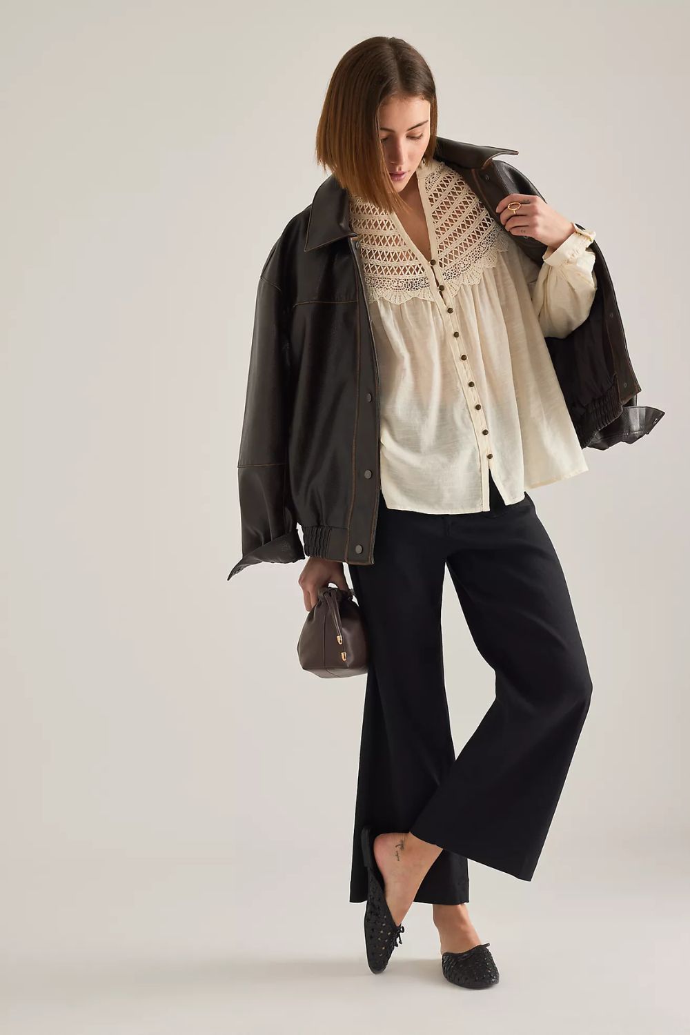 Anthropologie, The Colette Cropped Wide-Leg Trousers by Maeve