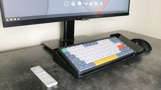 Using a desktop whiteboard as a keyboard stand
