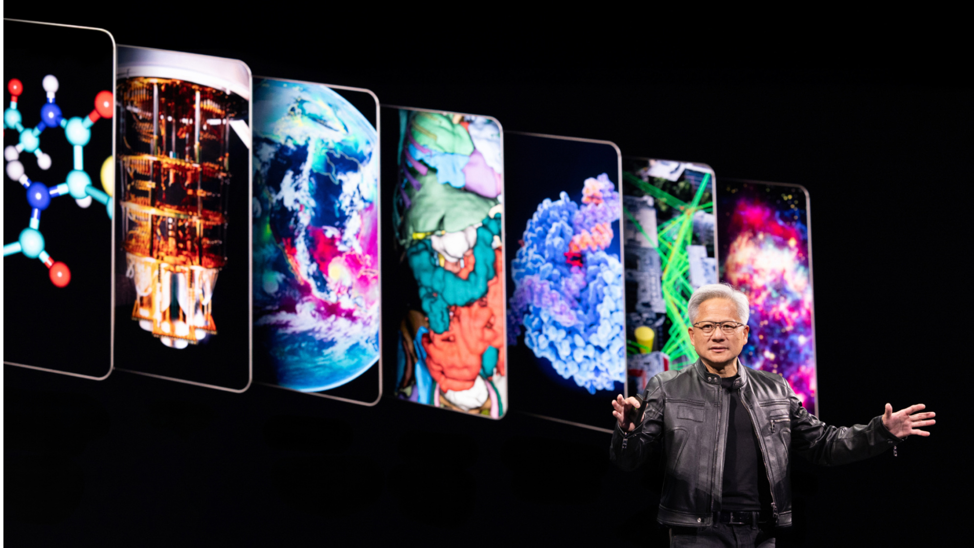 NVIDIA CEO Jensen Huang making a presentation