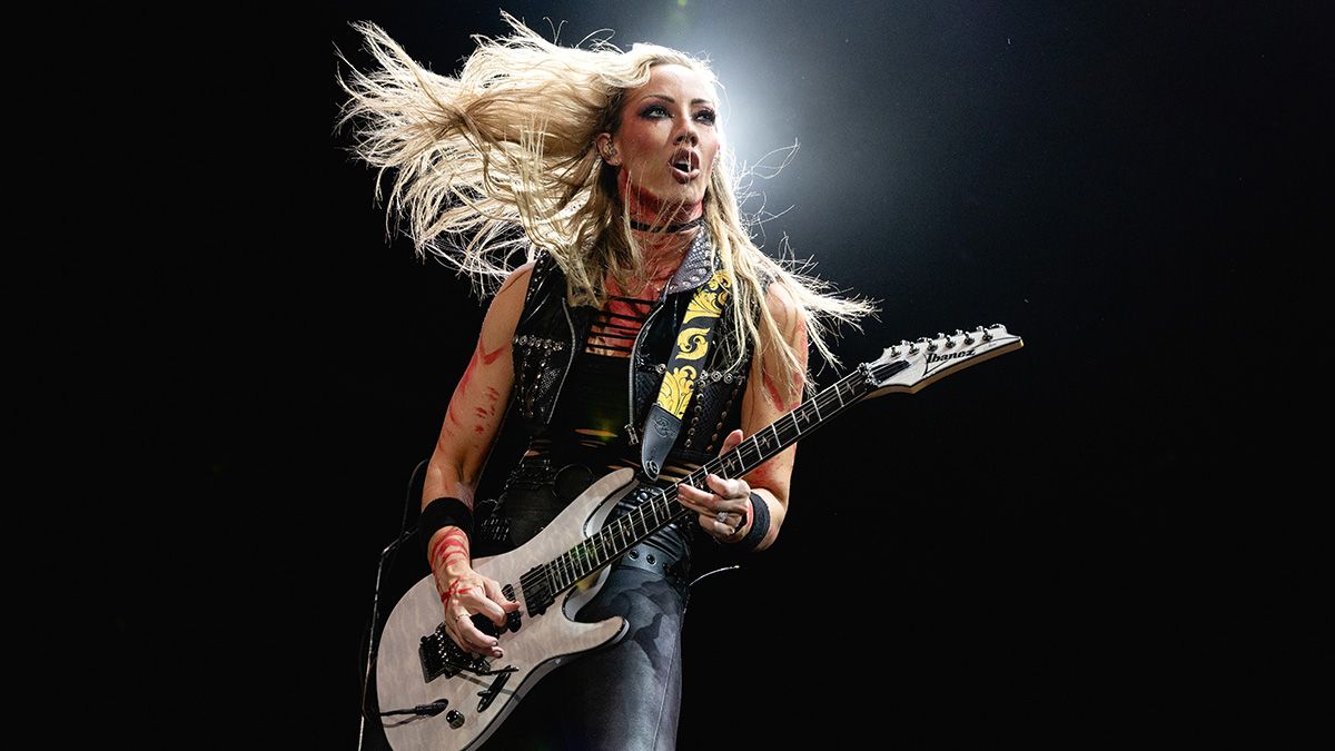 Nita Strauss performs in concert with Alice Cooper during the &quot;Freaks On Parade 2024 Tour&quot; at Germania Insurance Amphitheater on September 14, 2024 in Austin, Texas