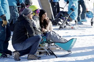 Prince Harry, Duke of Sussex and Meghan, Duchess of Sussex attend Invictus Games Vancouver Whistlers 2025's One Year To Go Winter Training Camp on February 14, 2024 in Whistler, British Columbia.