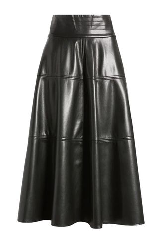 Megan Renee Faux Leather Tiered Skirt