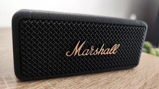 Marshall Emberton II review: speaker on a wooden desk