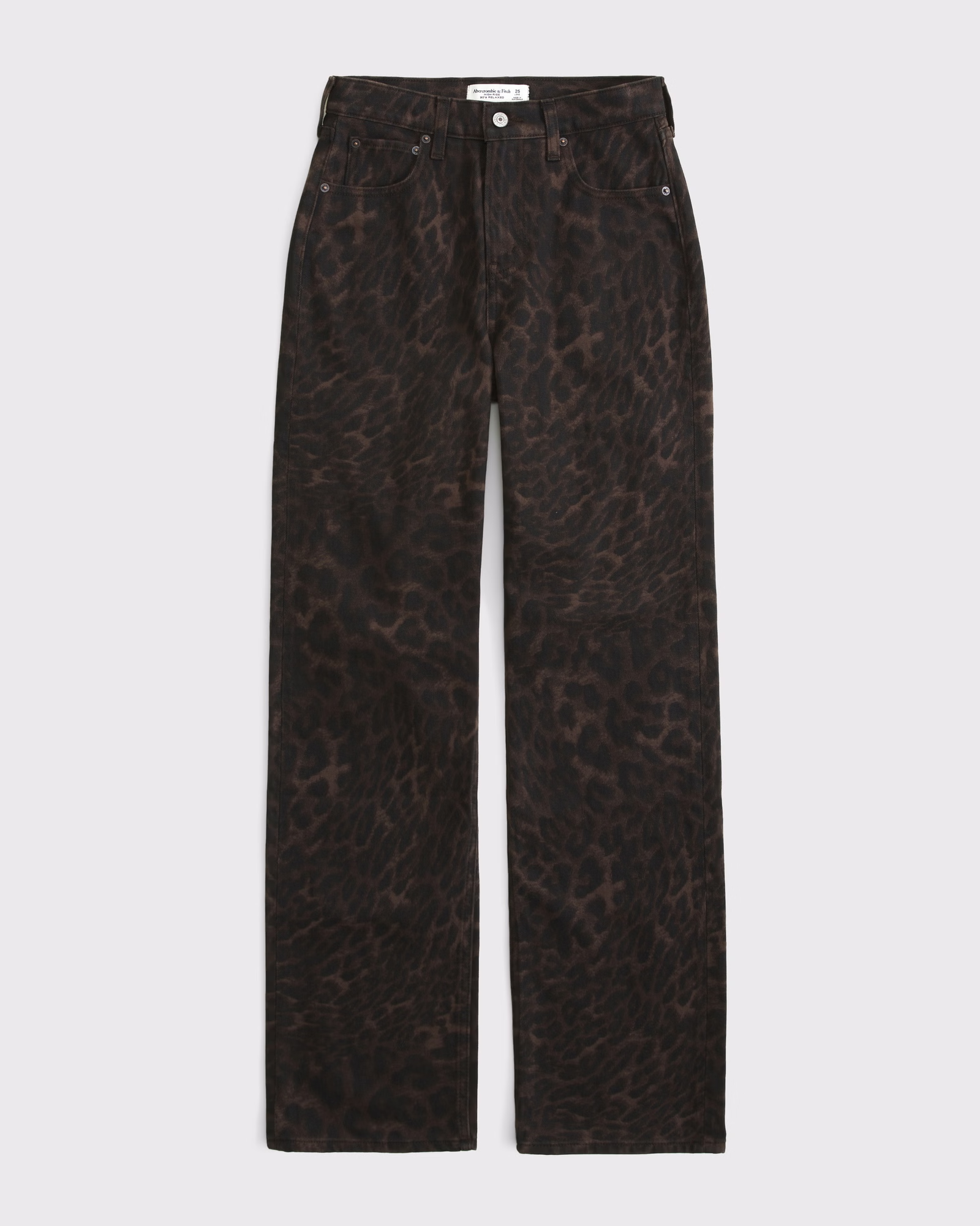 Abercrombie High Rise 90s Relaxed Leopard Print Jean