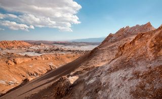 Atacama desert with blue sky