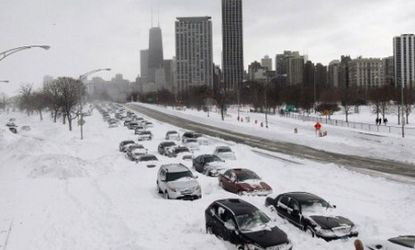 The massive Midwest snowstorm drove Chicago's Lake Shore Drive to a standstill.
